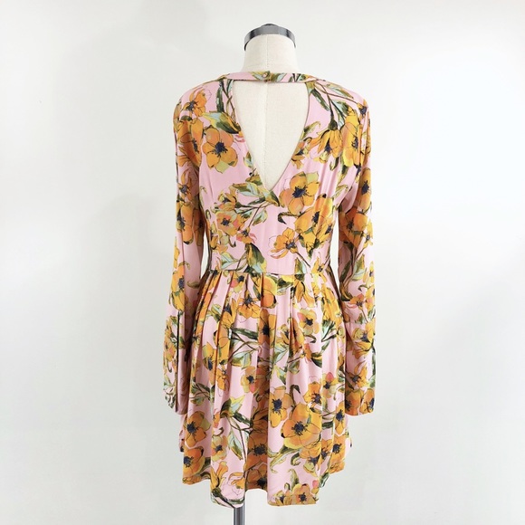 [ free people ]  tegan long sleeve floral dress - Picture 5 of 8